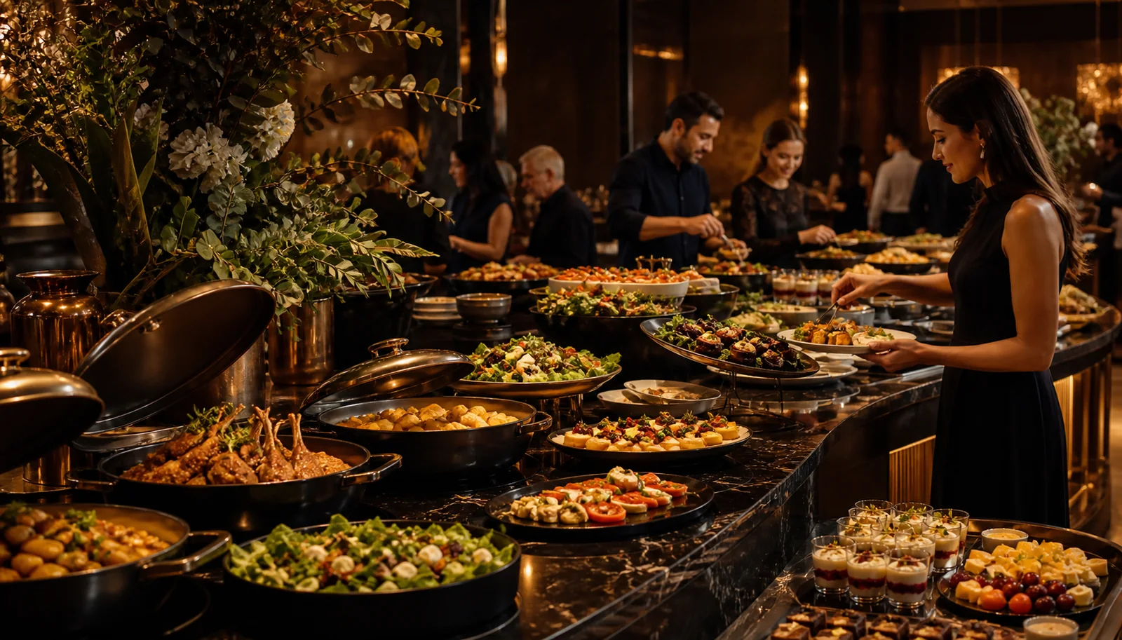 Inspiration visuelle d’un buffet dominical, ne représentant pas la formule officielle du Coin Bourgeoys.